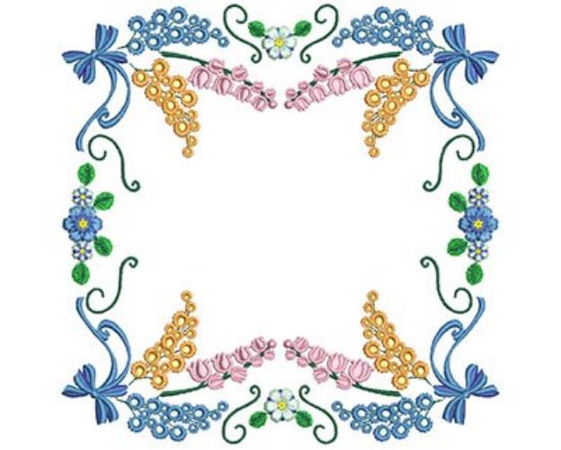 Picture of Floral Block Machine Embroidery Design