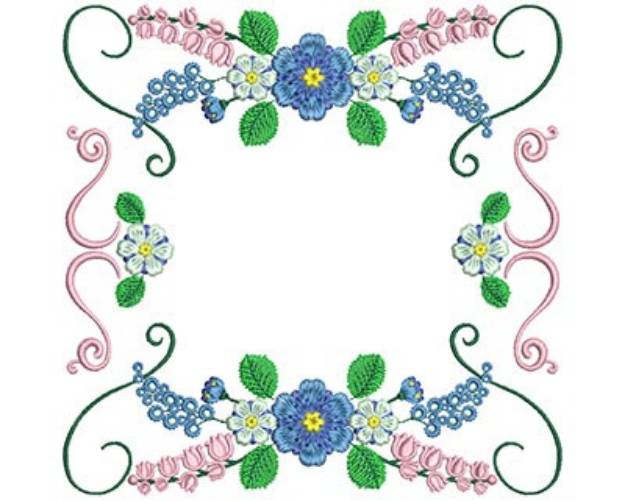 Picture of Floral Block Machine Embroidery Design