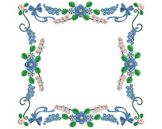 Picture of Floral Rectangle Machine Embroidery Design