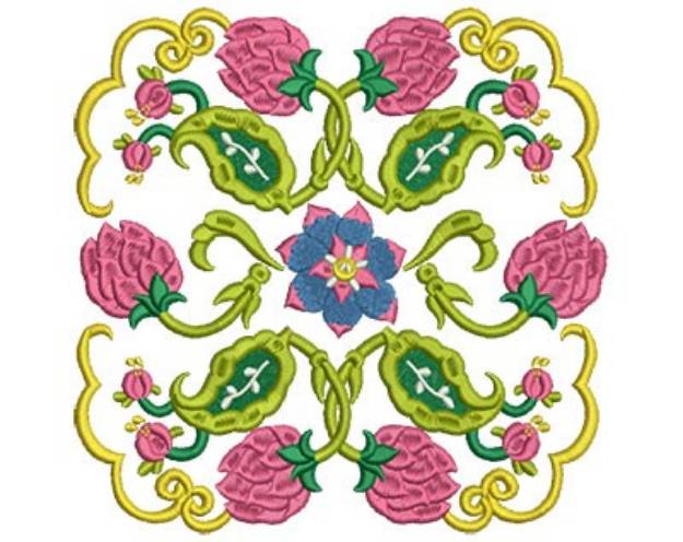 Picture of Jacobean Blooms Machine Embroidery Design