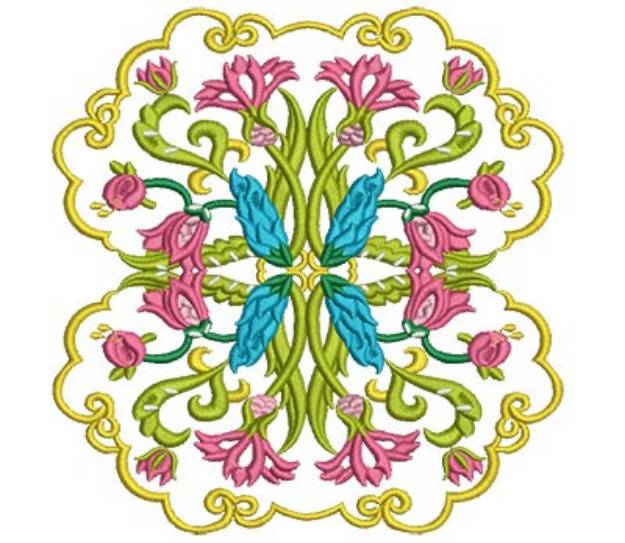 Picture of Jacobean Blossoms Machine Embroidery Design