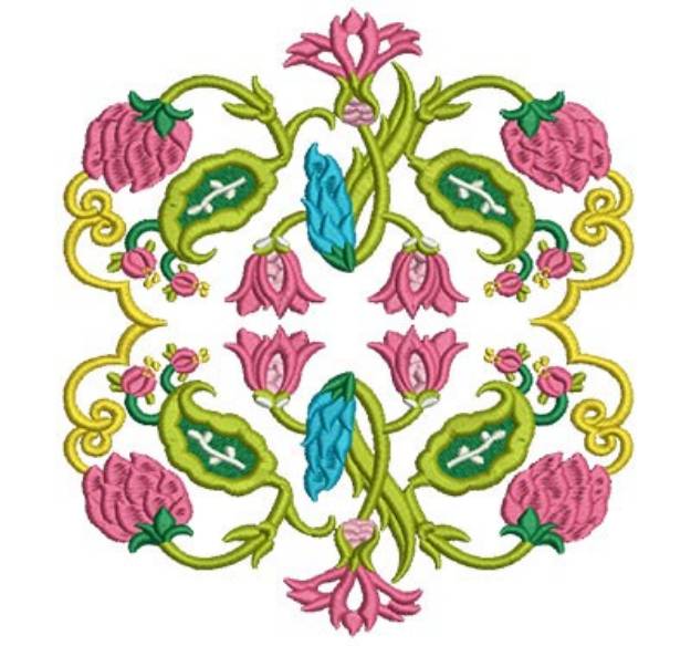 Picture of Jacobean Florals Machine Embroidery Design