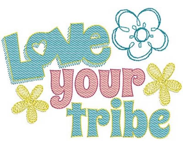 Picture of Love Your Tribe Machine Embroidery Design