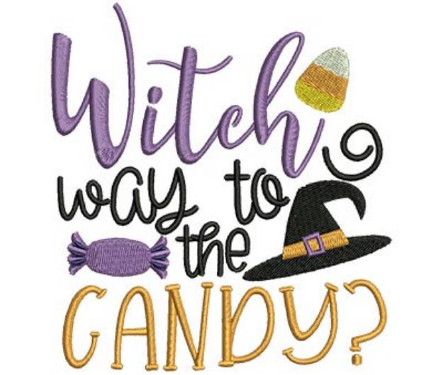 Picture of Witch Way To The Candy Machine Embroidery Design