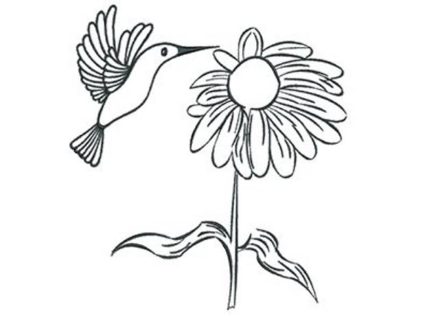 Picture of Hummingbird Outline Machine Embroidery Design