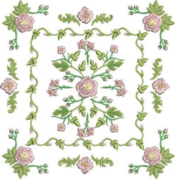 Picture of Rose Block Machine Embroidery Design
