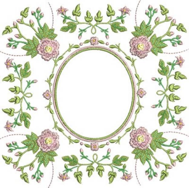 Picture of Rose Oval Machine Embroidery Design