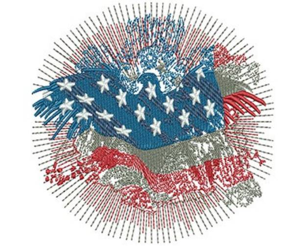 Picture of American Eagle Fireworks Machine Embroidery Design