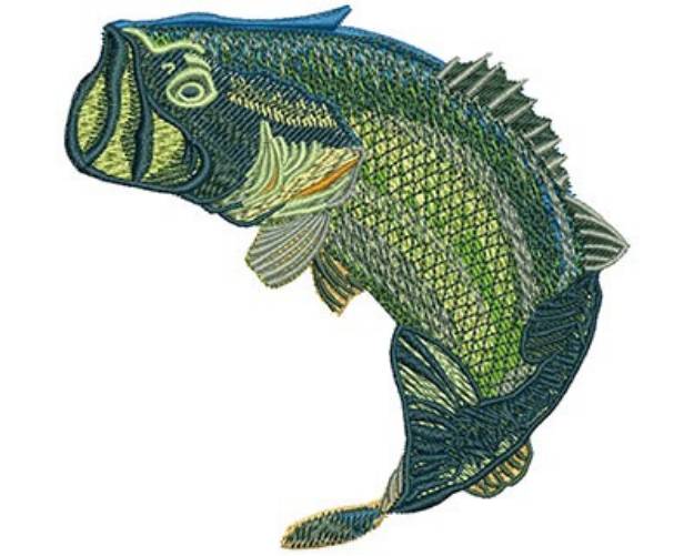 Picture of LARGE MOUTH BASS JUMPING Machine Embroidery Design