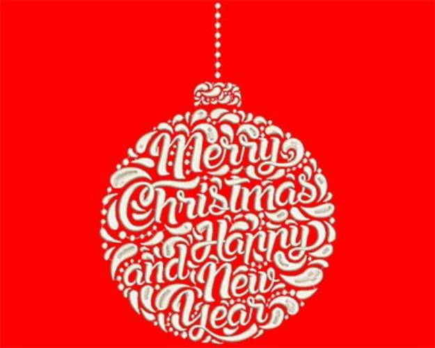 Picture of Merry Christmas Ornament Machine Embroidery Design