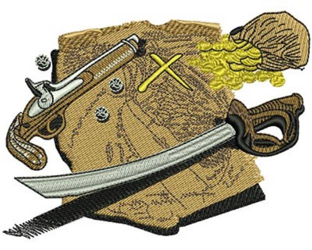Picture of PIRATES MAP Machine Embroidery Design
