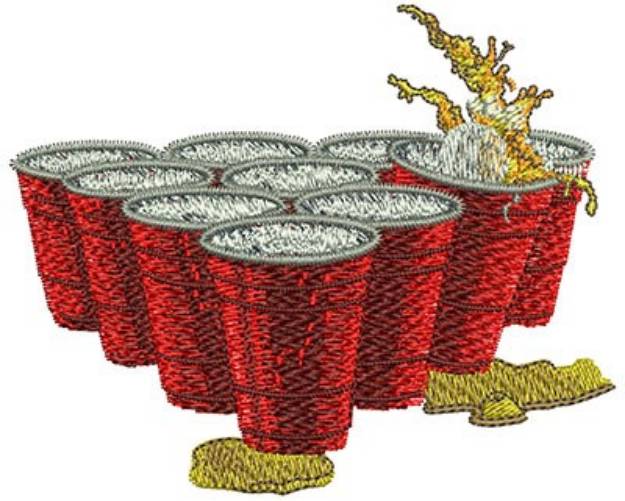 Picture of Beer Pong Cups Machine Embroidery Design