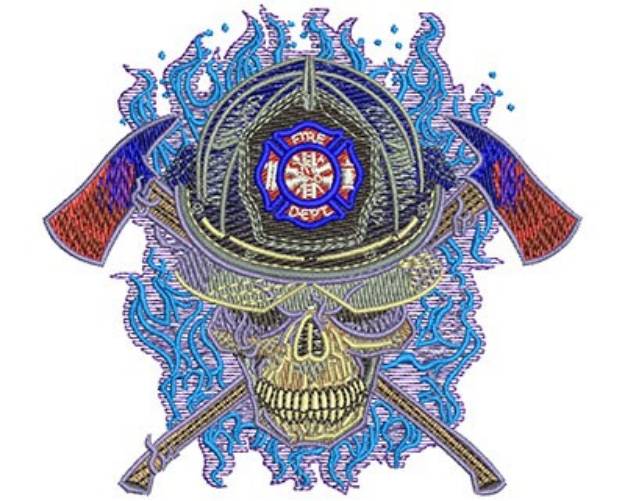 Picture of Fire Skull Machine Embroidery Design