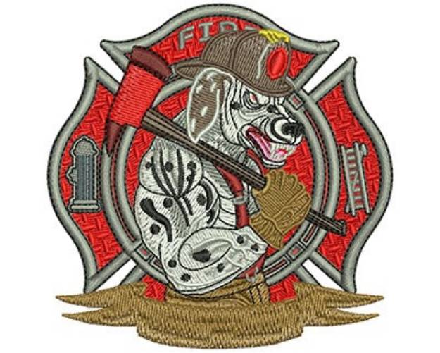 Picture of Fire Fighter Dalmatian Machine Embroidery Design