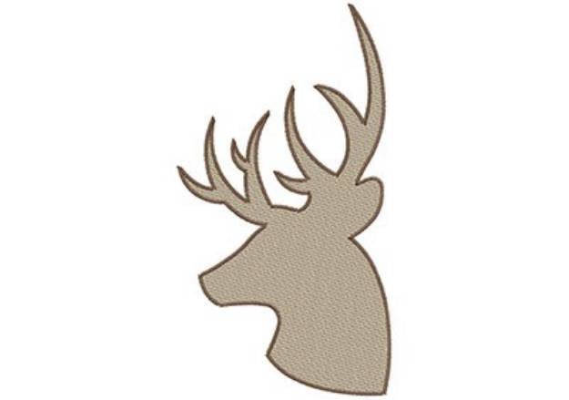 Picture of Deer Head Silhouette Machine Embroidery Design