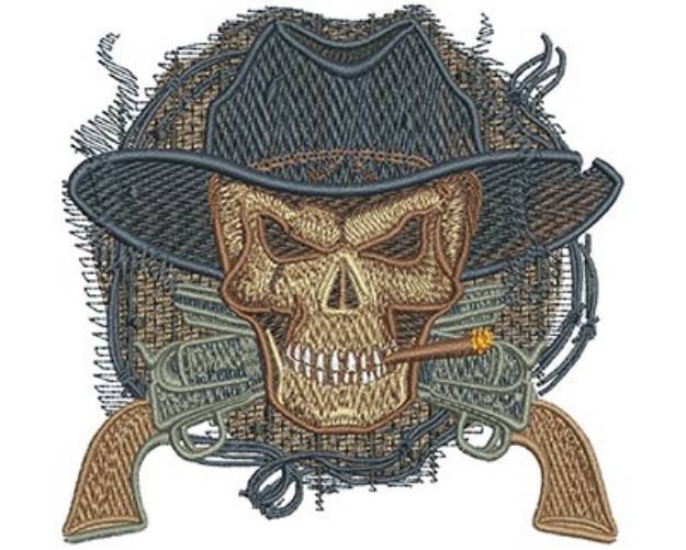 Picture of COWBOY SKULL Machine Embroidery Design
