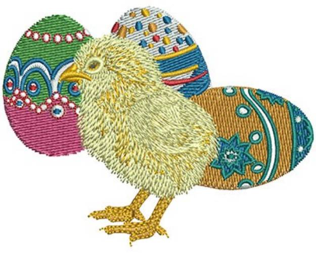 Picture of Chick and Eggs Machine Embroidery Design