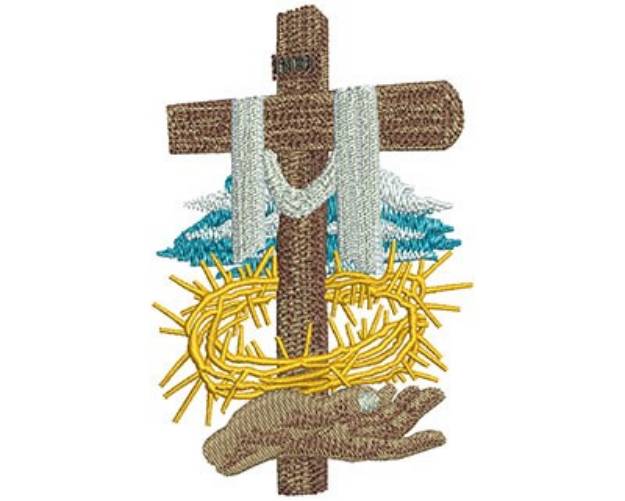 Picture of Easter CROSS Machine Embroidery Design