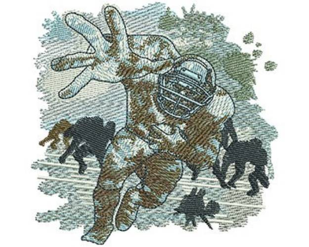 Picture of Football Splatter Machine Embroidery Design