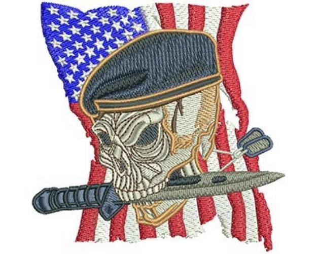 Picture of MILITARY SKULL Machine Embroidery Design