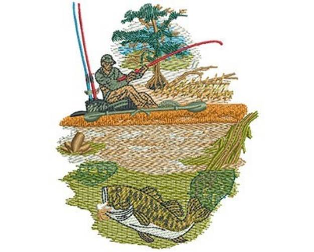 Picture of KAYAK FISHING Machine Embroidery Design