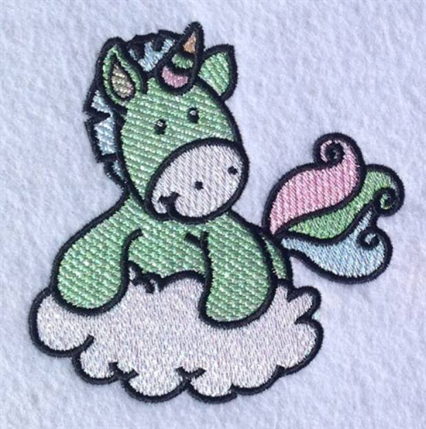 Picture of Unicorn On Cloud Machine Embroidery Design