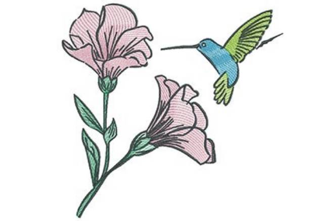 Picture of Humminbird Blooms Machine Embroidery Design