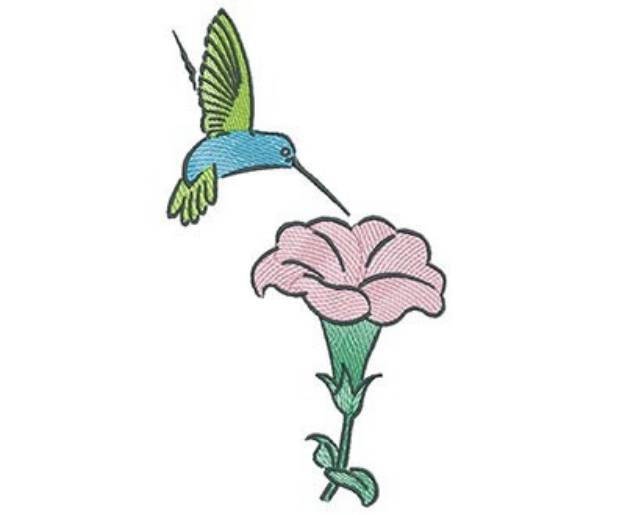 Picture of Hummingbird Blossom Machine Embroidery Design