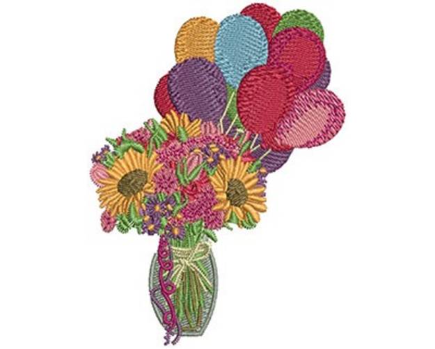 Picture of BIRTHDAY FLOWERS Machine Embroidery Design
