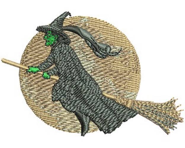 Picture of WITCH AND THE MOON Machine Embroidery Design