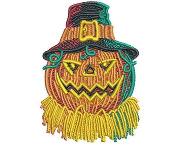 Picture of PUMPKIN WITH HAT Machine Embroidery Design