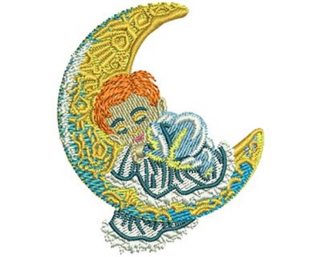 Picture of SLEEPING BABY MOON Machine Embroidery Design