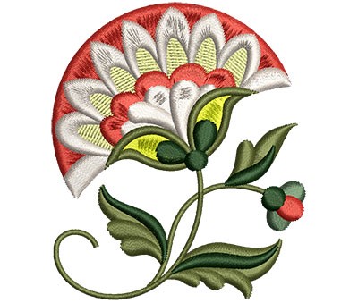 Jacobean Blossom Machine Embroidery Design