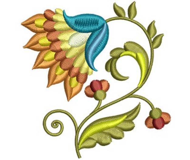 Picture of Jacobean Floral Bloom Machine Embroidery Design