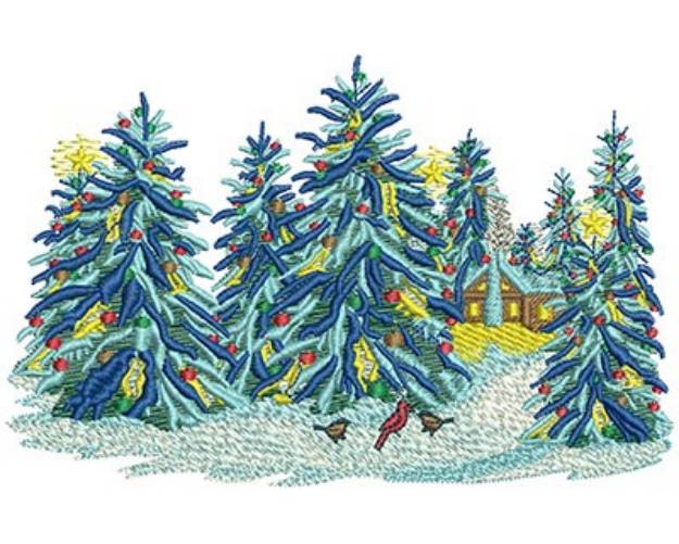 Picture of Christmas Trees Machine Embroidery Design