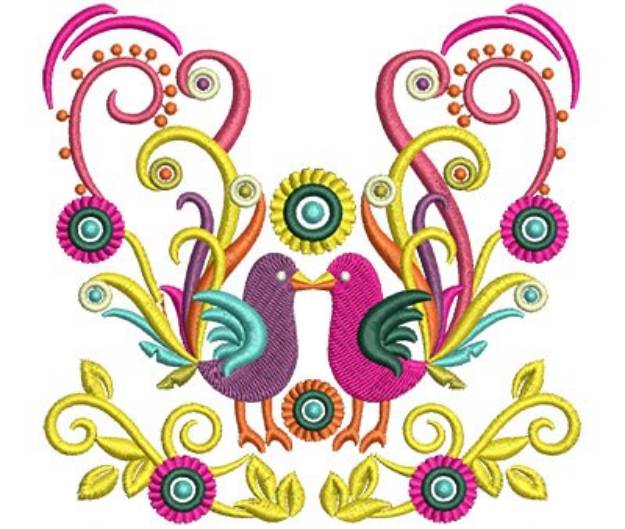 Picture of Swirl Birds Machine Embroidery Design