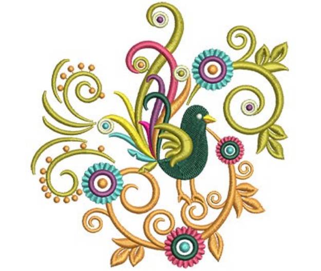 Picture of Swirly Bird Machine Embroidery Design