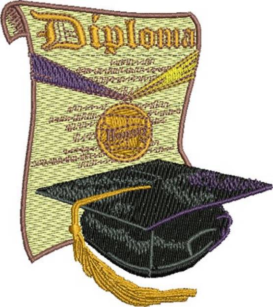 Picture of Graduation Cap & Diploma Machine Embroidery Design