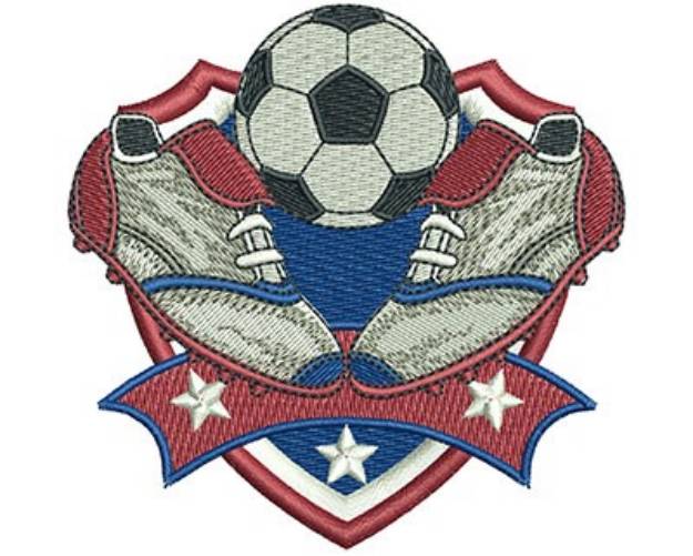 Picture of Soccer Crest Machine Embroidery Design