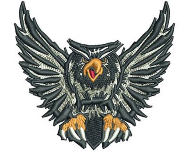 Picture of Owl In Flight Machine Embroidery Design