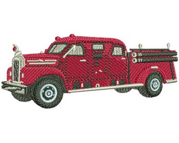 Picture of Vintage Fire Truck Machine Embroidery Design