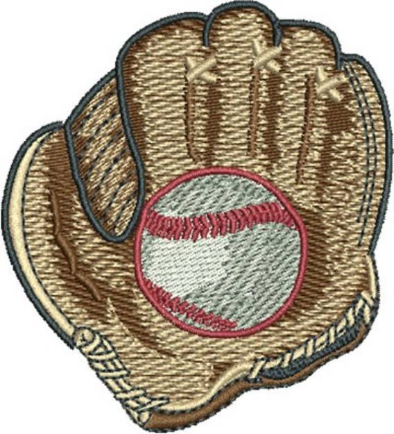 Picture of Baseball &  Mitt Machine Embroidery Design