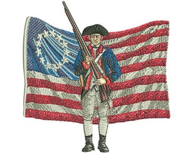 Picture of Patriot & American Flag Machine Embroidery Design