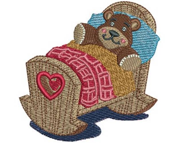 Picture of Rocking Crib & Teddy Machine Embroidery Design