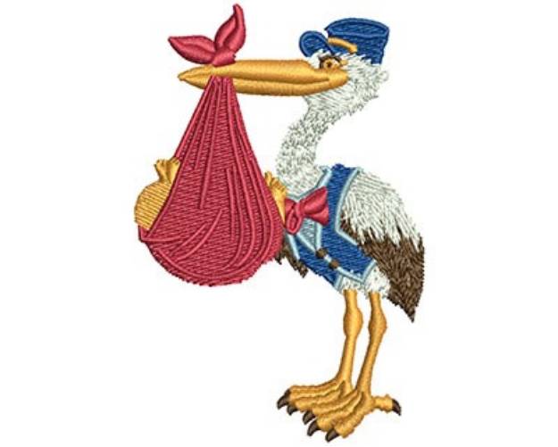 Picture of Delivery Stork Machine Embroidery Design