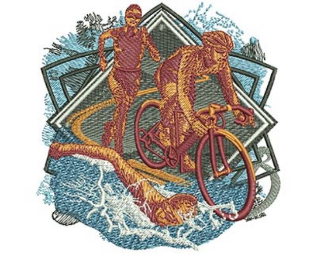Picture of Triathlon Collage Machine Embroidery Design