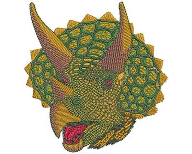 Picture of Triceratops Face Machine Embroidery Design