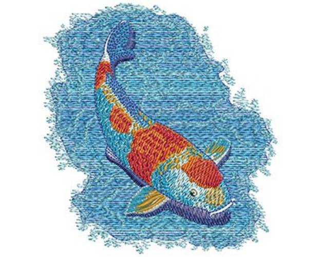 Picture of Swimming Koi Fish Machine Embroidery Design