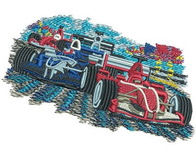 Picture of Indy Car Racing Machine Embroidery Design