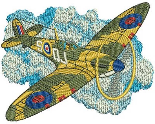 Picture of Spitfire Plane Machine Embroidery Design